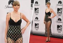 Фото - Тейлор Свифт в прозрачном платье пришла на премию на MTV EMA